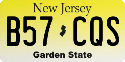 NJ license plate B57CQS