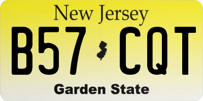 NJ license plate B57CQT