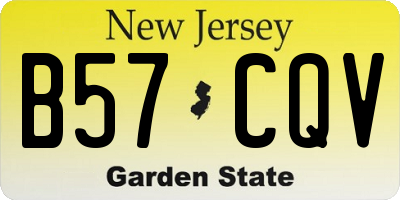 NJ license plate B57CQV