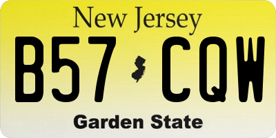 NJ license plate B57CQW