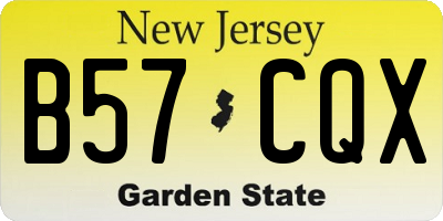 NJ license plate B57CQX