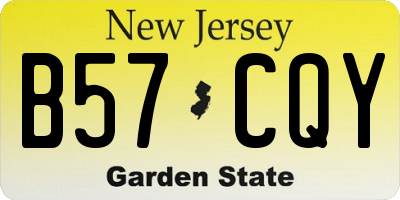 NJ license plate B57CQY