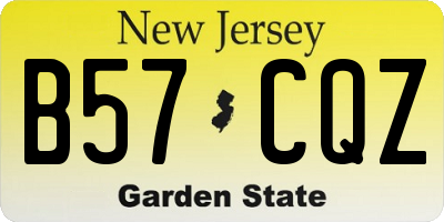 NJ license plate B57CQZ