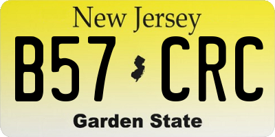 NJ license plate B57CRC