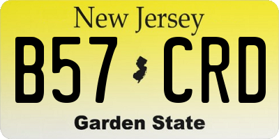 NJ license plate B57CRD