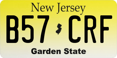 NJ license plate B57CRF