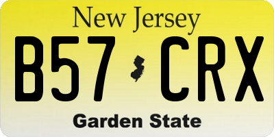 NJ license plate B57CRX