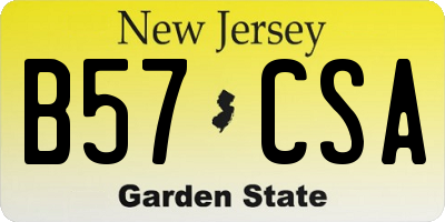 NJ license plate B57CSA