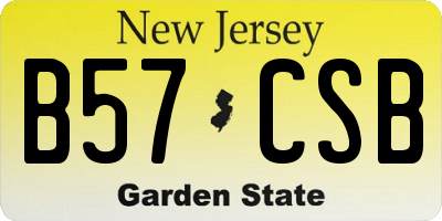 NJ license plate B57CSB