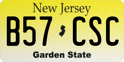 NJ license plate B57CSC