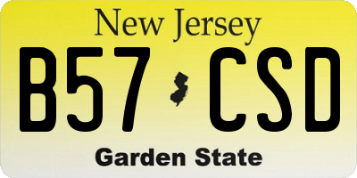 NJ license plate B57CSD