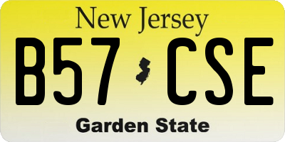 NJ license plate B57CSE