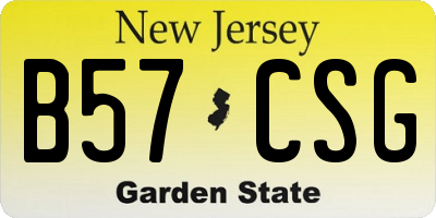 NJ license plate B57CSG