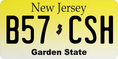 NJ license plate B57CSH