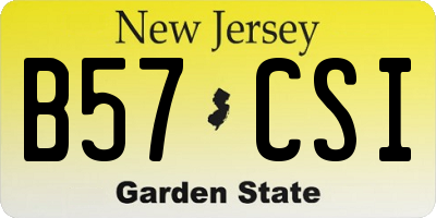 NJ license plate B57CSI