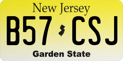NJ license plate B57CSJ