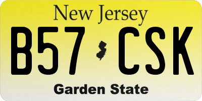 NJ license plate B57CSK