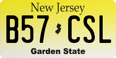 NJ license plate B57CSL