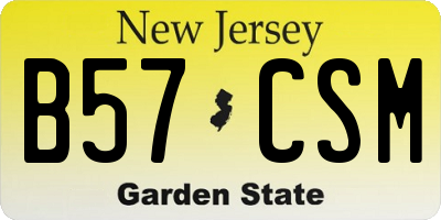 NJ license plate B57CSM