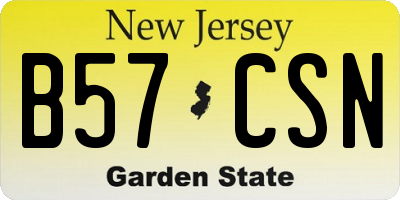 NJ license plate B57CSN