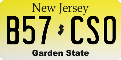 NJ license plate B57CSO