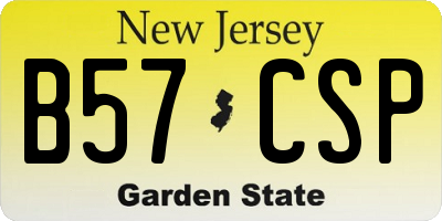 NJ license plate B57CSP