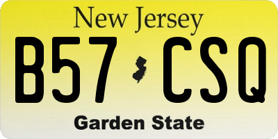 NJ license plate B57CSQ