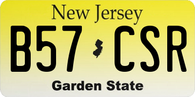 NJ license plate B57CSR