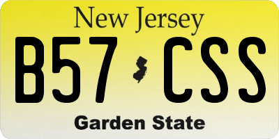 NJ license plate B57CSS