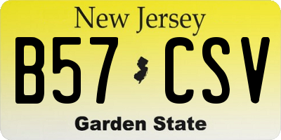 NJ license plate B57CSV