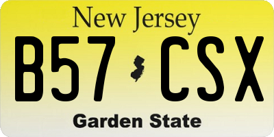 NJ license plate B57CSX