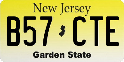 NJ license plate B57CTE
