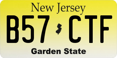 NJ license plate B57CTF
