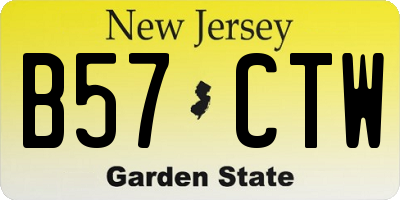 NJ license plate B57CTW