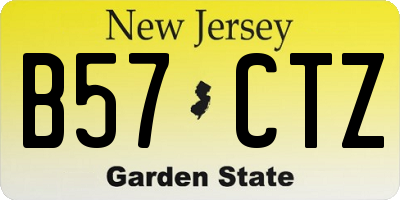 NJ license plate B57CTZ
