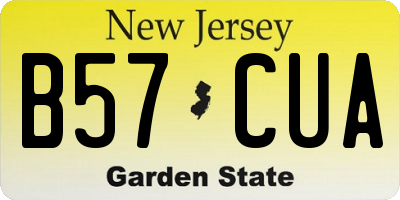NJ license plate B57CUA