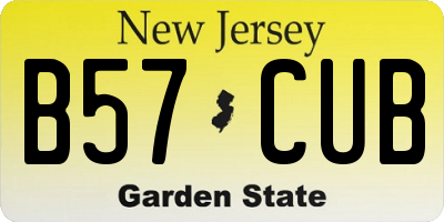 NJ license plate B57CUB