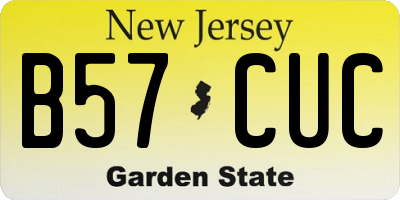 NJ license plate B57CUC