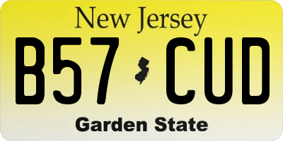 NJ license plate B57CUD