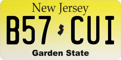 NJ license plate B57CUI