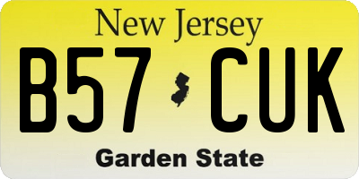 NJ license plate B57CUK