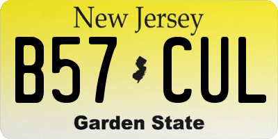 NJ license plate B57CUL