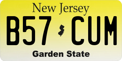 NJ license plate B57CUM