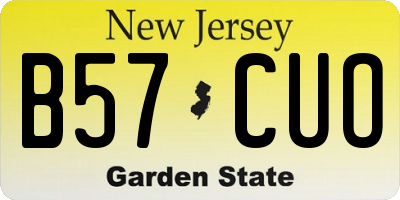 NJ license plate B57CUO