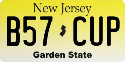 NJ license plate B57CUP