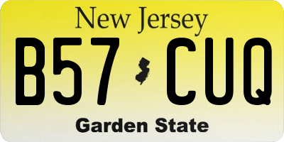 NJ license plate B57CUQ