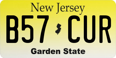 NJ license plate B57CUR