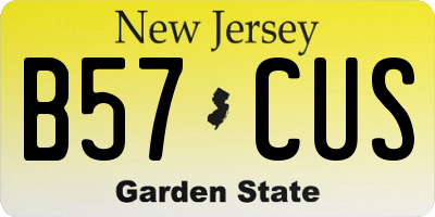 NJ license plate B57CUS