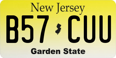 NJ license plate B57CUU