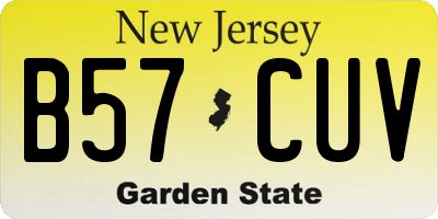 NJ license plate B57CUV